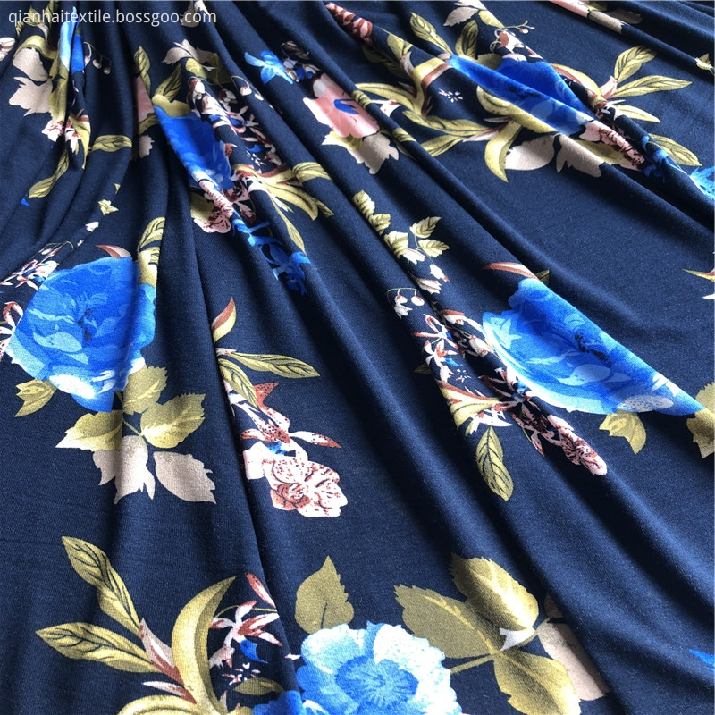 Hotselling 2019 floral printed jersey fabric