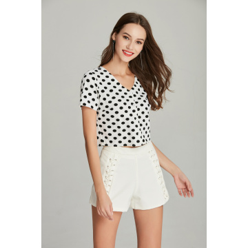new fashion ladies printed crepe blouse for summer