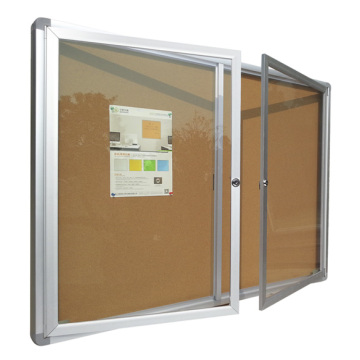 Wall-mounted 2 window notice board with Key Lock