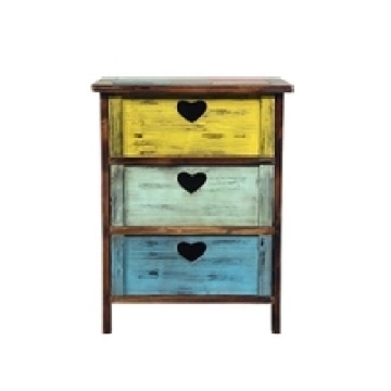 America vintage style wood storage cabinet chest drawers antique colorful design