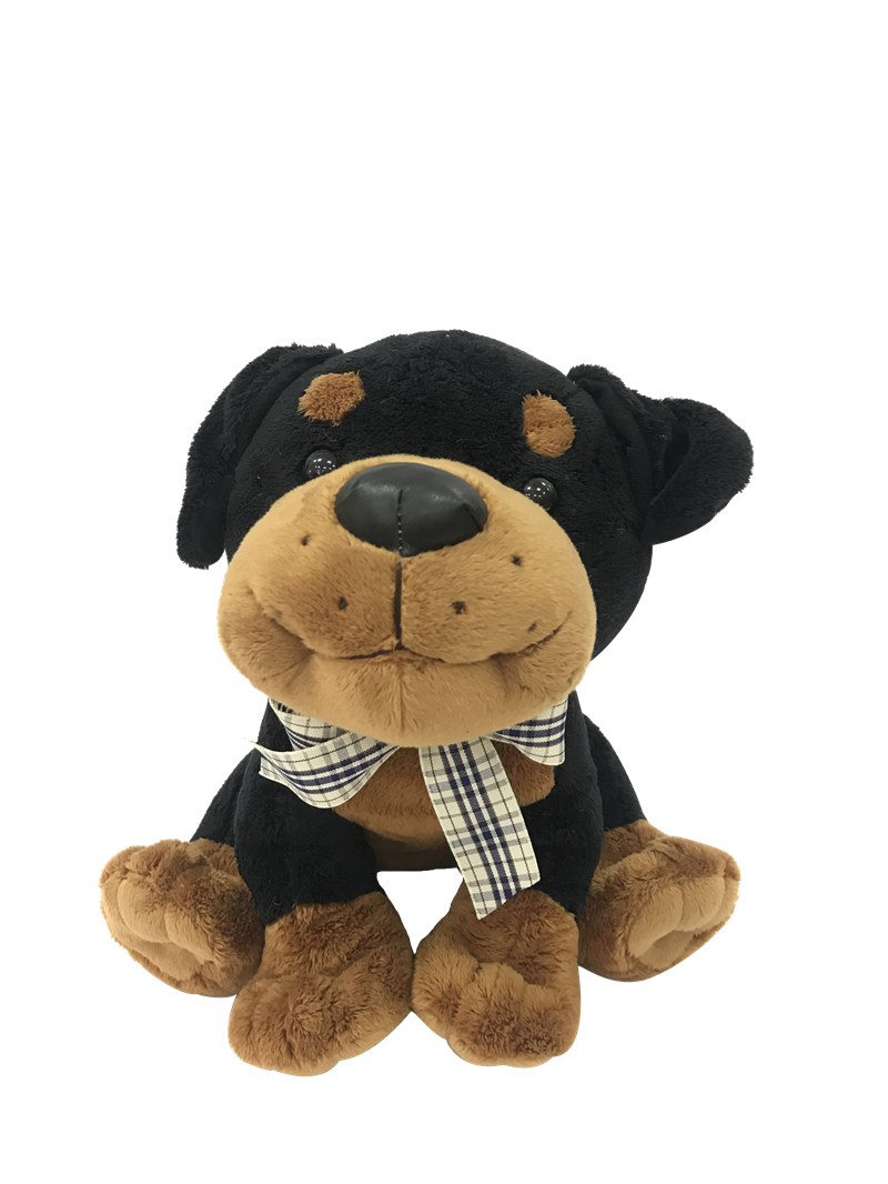 Stuffed Dog Black And Brown Color
