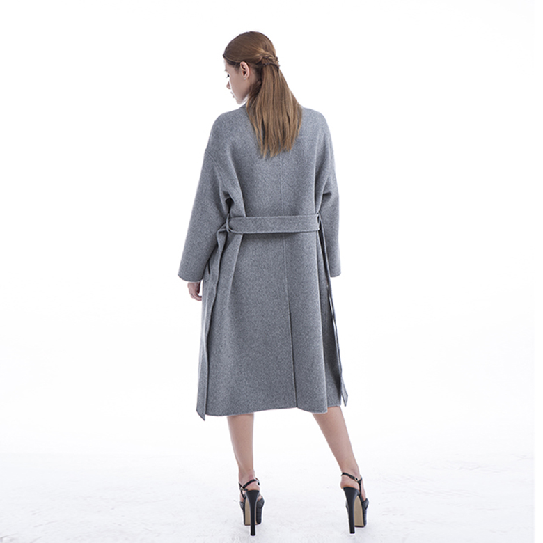 100% pure cashmere coat Long grey