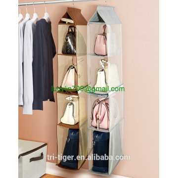 4 pockets detachable hanging handbag organizer clear purse storage bag