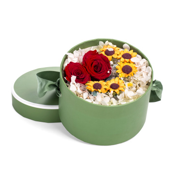Customized luxury round paper flower box