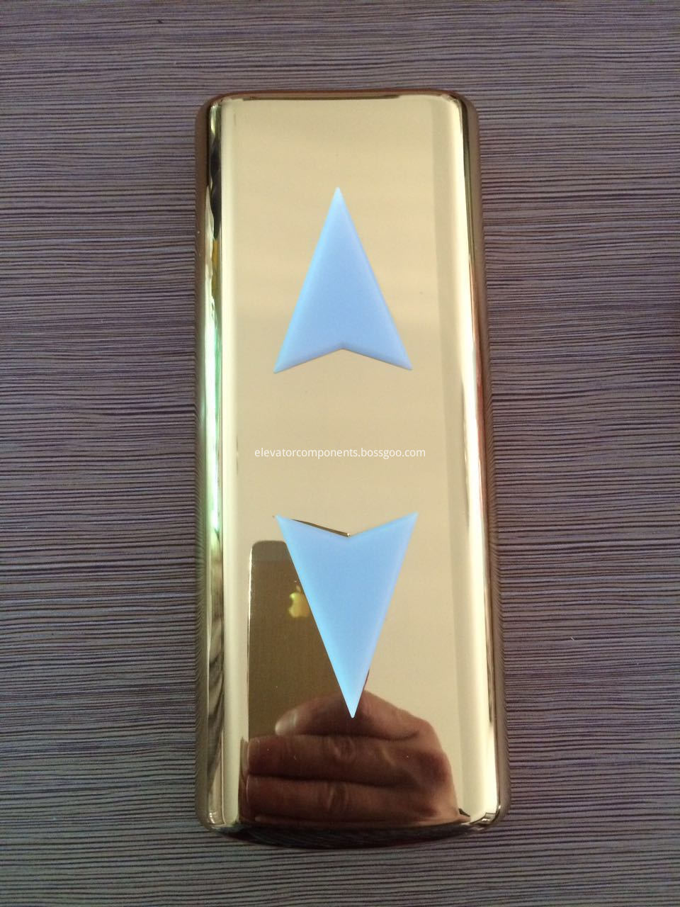 Golden Faceplate for OTIS Elevator Landing Direction Indicator