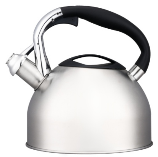 KHK027 2.5L black nylon+zinc alloy handle whistling teakettle