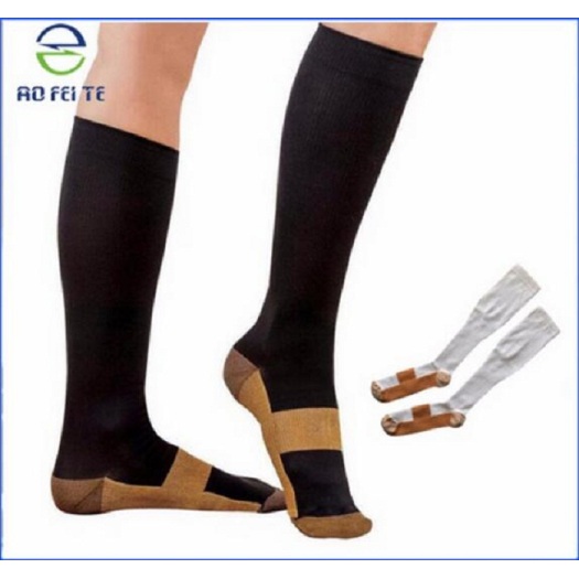 Copper black air cast ankle brace socks