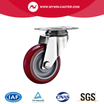 Plate Swivel PU Stainless Steel Caster