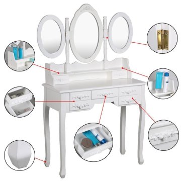 modern Large-capacity white dressing table mirror furniture