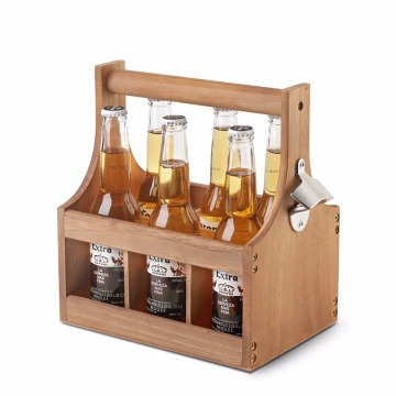 Handmade Wooden Beer Carrier Caddy Six Pack Holder