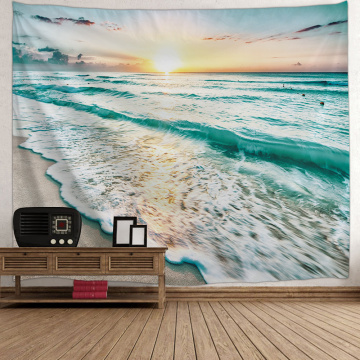 Tapestry Wall Hanging Sea Wave Beach Series Tapestry Sunrise Tapestry for Bedroom Home Dorm Decor