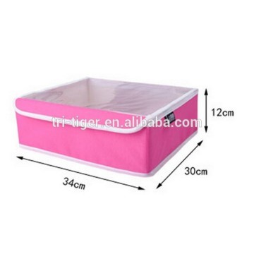 3 Sets Drawer Dividers Closet Organizers Bra Underwear Storage Boxes with clear window