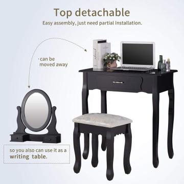 Vanity Mirrored Wooden Dressing Table
