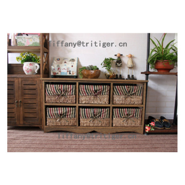 High Quality Wooden Cabinet shabby furniture paulownia clothes cabinet