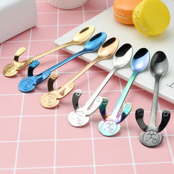 Colorful dog shaped Stainless Steel Coffee Mixing Spoon