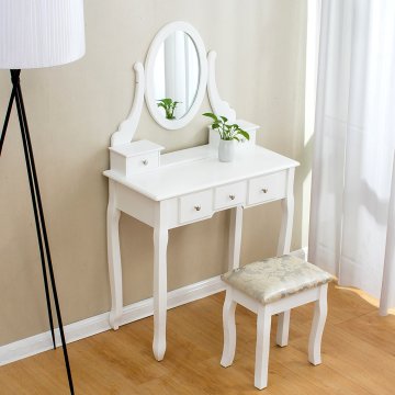 makeup vanity table wholesale
White Dressing Table With Chair and Five Drawers for Bedroom