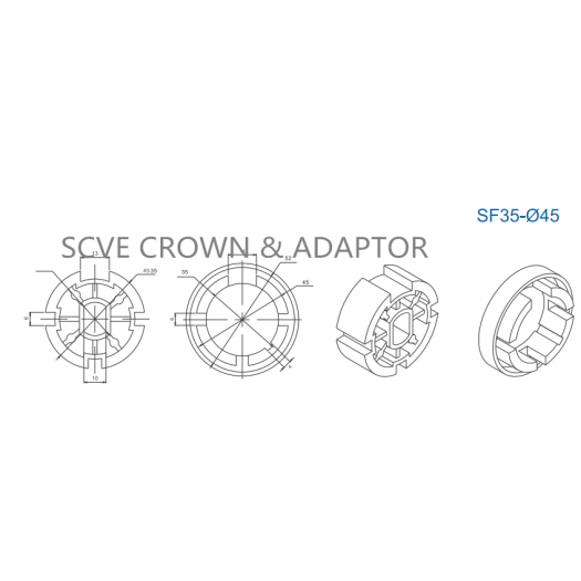 Accessories Crown and Adaptor SF35Series