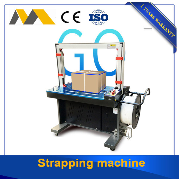 Carton box strapping machine with PP belts packing