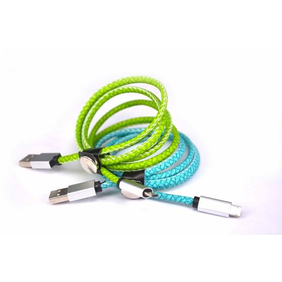 2.4A microfiber stitch metal usb cable