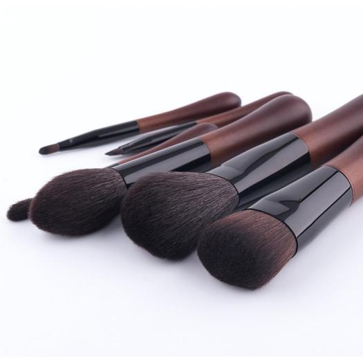 6 makeup brushes, wool makeup brushes, portable beauty tool kits