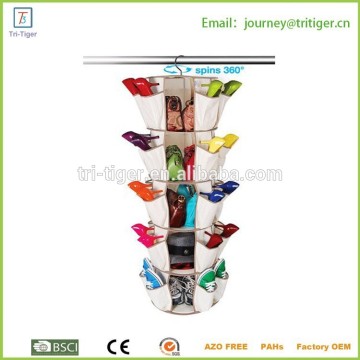 40 pockets 360 degree spinning hanging shoe and accessories organizer