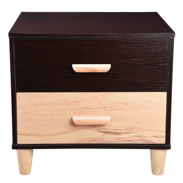 Wooden Bedroom Night Stand End Side Table with 2 Drawers Cabinet Storage Furniture Home Decoration