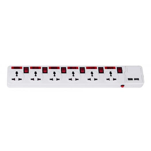6 individual power control power strip with USB