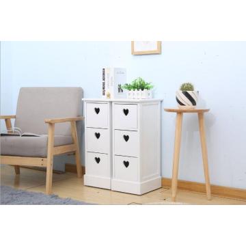 White 3 drawers wood cabinet