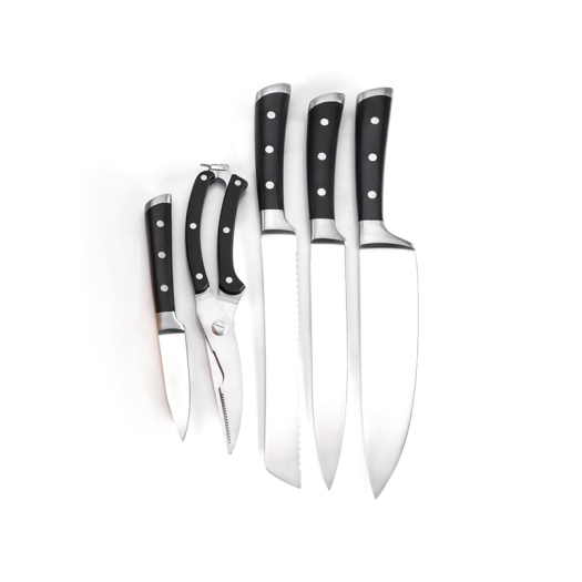6pcs stainless steel kitchen knife set with block