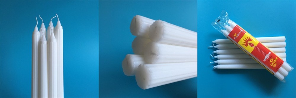 White Stick Fluted Candle 