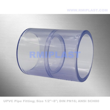 Clear PVC Pipe Fitting Coupling PN16