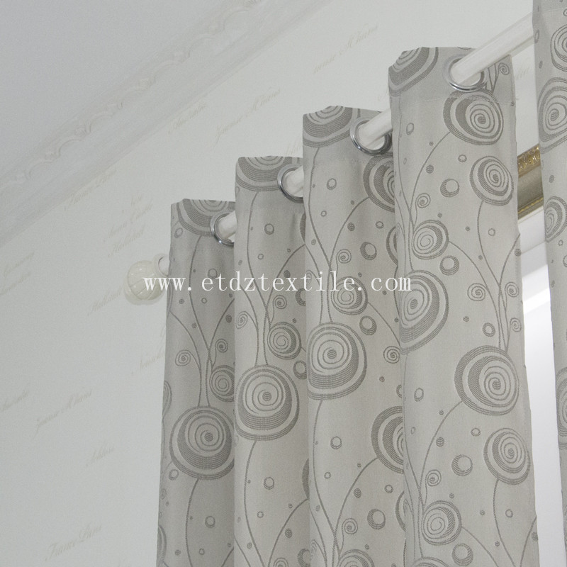 Newest Jacquaed Flower Pattern Curtain WZQ203 Grey