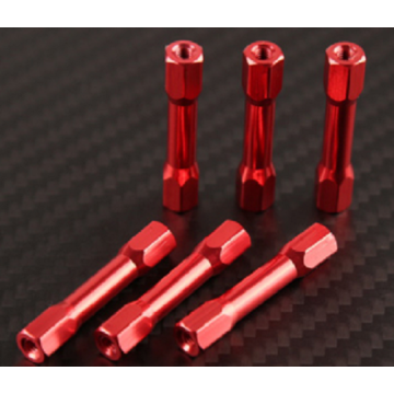 M3x5.0x5mm Round Red Aluminum Standoffs