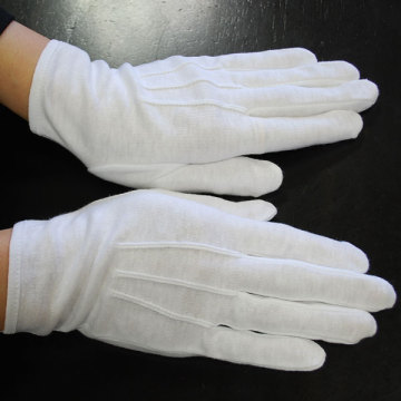 Natural White Bleached Knitted Cotton Safety Working Glove