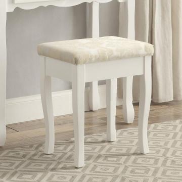 Furniture White Wooden Vanity Make Up Table and Stool Set