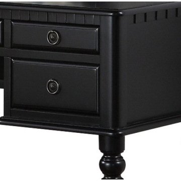 Collection makeup vanity table set with mirror stool black