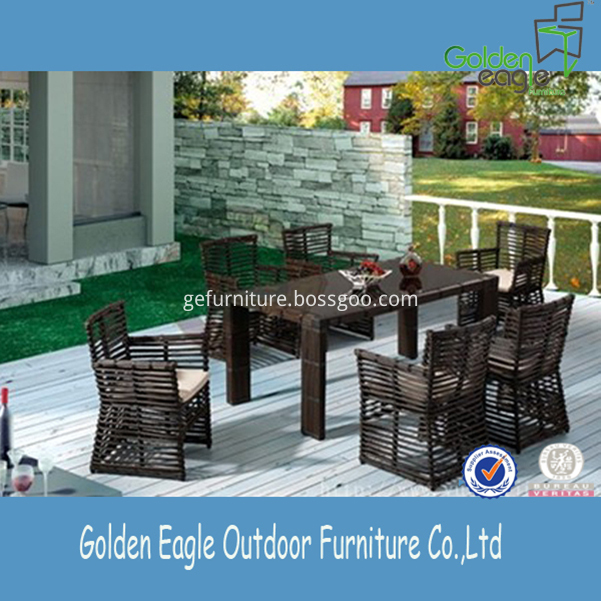 Rectangle wicker patio dining set