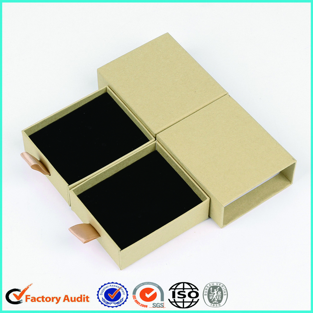 Kraft Paper Black Flock Jewellery Ring Box