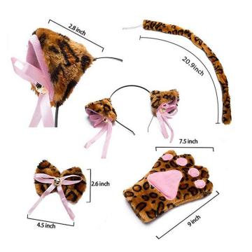 Cosplay Cat Kitten Tail Ears Set Collar Gloves