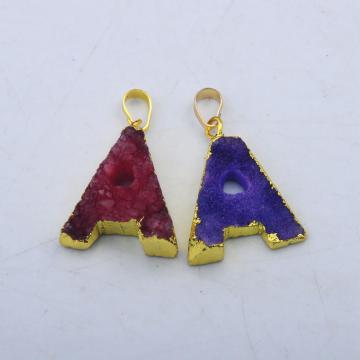 Colorful Crystal Alphabet Letter A Pendant Necklace