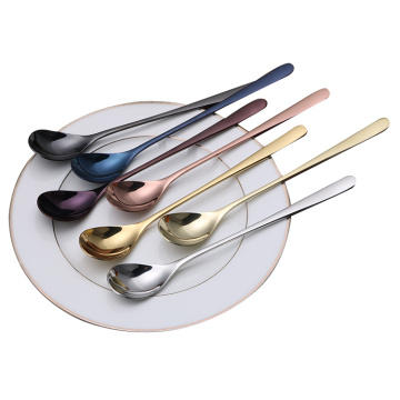 Colorful stainless steel long handle ice spoon