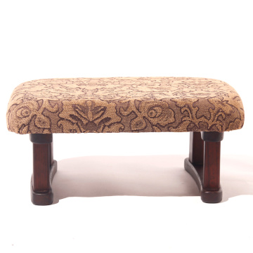 Classical solid wood cushion low stool  upholstered Footstool