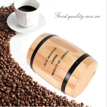 Pine Natural Wooden Coffee Barrel Coffee Storage