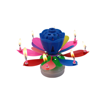 electronic fountain rotating magic flower music cake candle