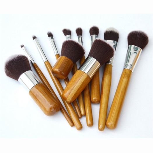 Bamboo Vegan makeup brush set powder blush brushes
