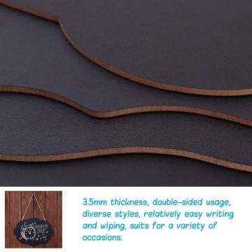 12pcs Wave-shape Edge Rectangle Wooden Mini Message Signs Chalkboard
