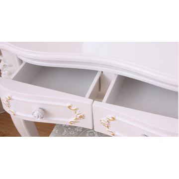European style girl white dressing table wooden bedroom dresser