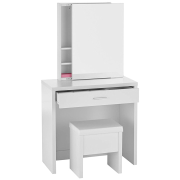 Melamine paper MDF wooden dresser With slide mirror