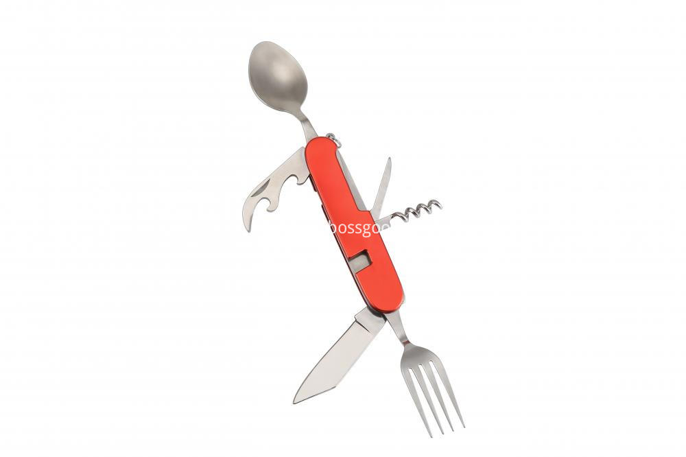 Red Aluminium Pinic Cutlery
