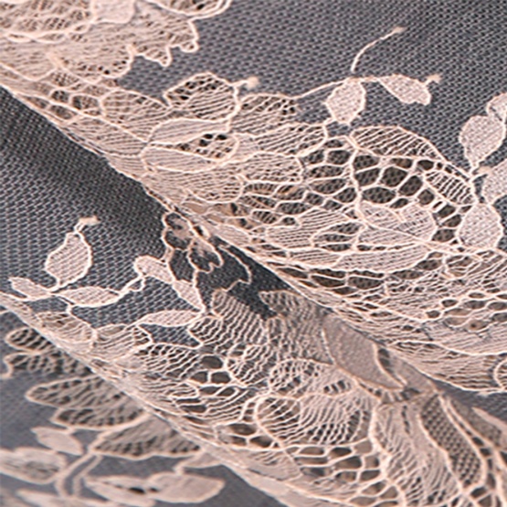 Beige Corded Lace Chantilly Eyelash Lace